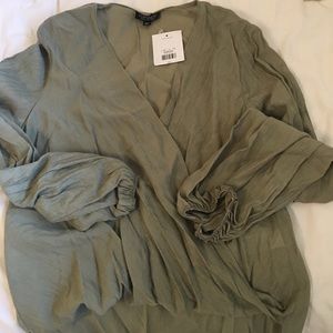 TOPSHOP surplice wrap blouse